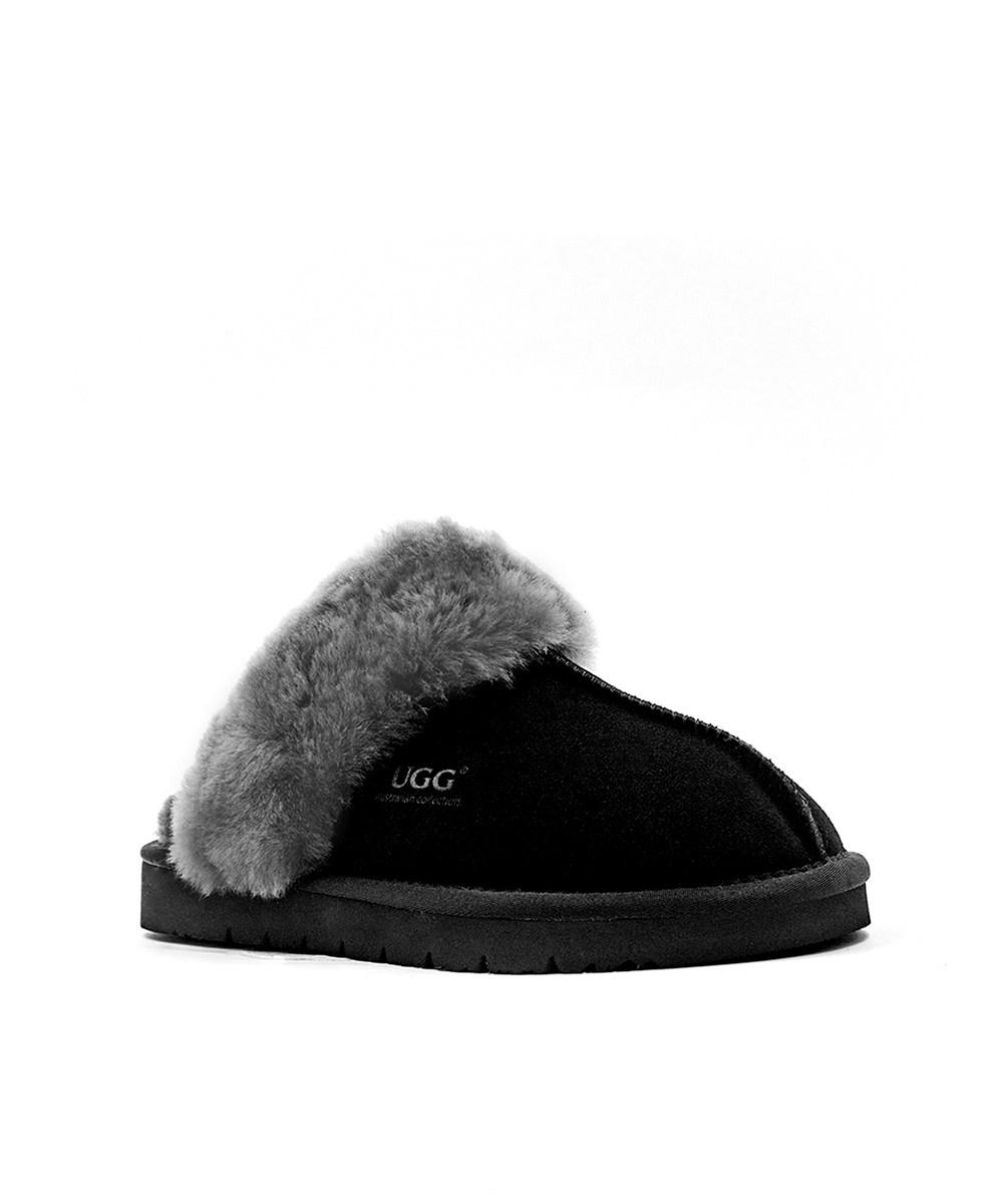 Ugg fluffy slippers deals black